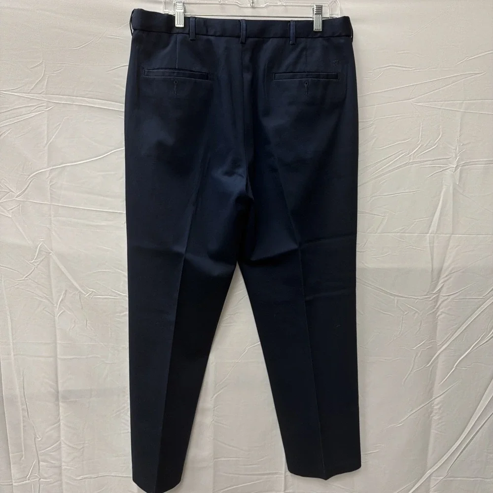 Haggar Premium No Iron Khaki Classic Fit Navy Blue Pants 34x30